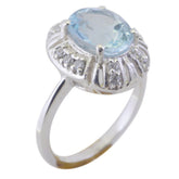 Camilla Romantic Blue Halo Ring with Sparkling Gemstones